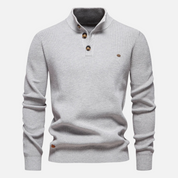 Men’s Turtleneck Sweater – Wool Blend – Slim Fit – Ribbed Knit with Button Placket-4