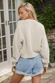 Cozy knitting sweater with a button bar for cool days-2
