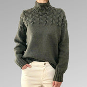 Roll collar sweater modern and cozy for women Winter 2025-3