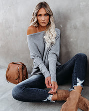 Rib knitting sweater in Ashgrauer ZweiskarbOtik for women-3