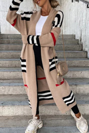 Modern women's sweater with strip pattern, loose & comfortable-2