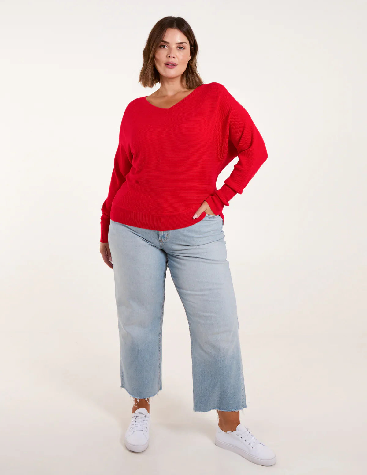 Sweater with hood in red for a casual and comfortable look for women-2