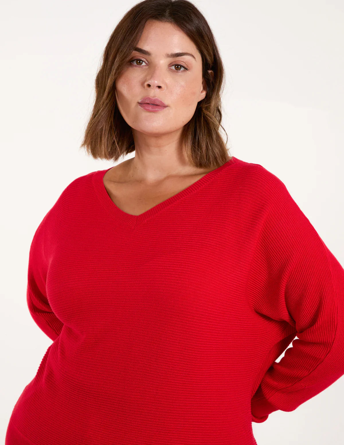 Sweater with hood in red for a casual and comfortable look for women-4