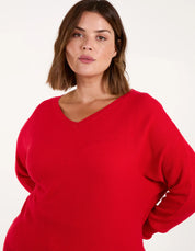 Sweater with hood in red for a casual and comfortable look for women-4