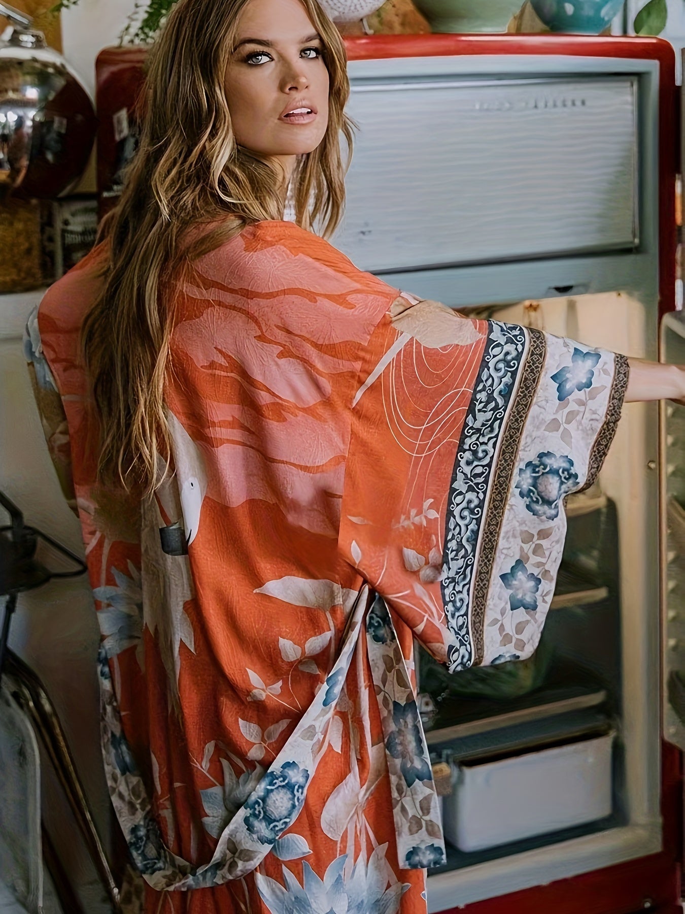 Elegant Floral Kimono - Aimee Collection