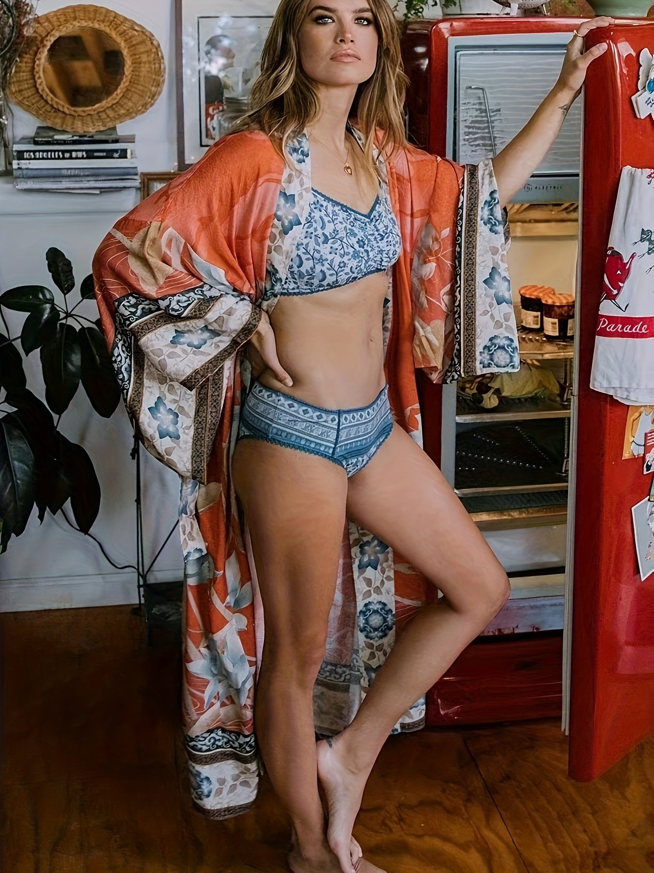 Elegant Floral Kimono - Aimee Collection