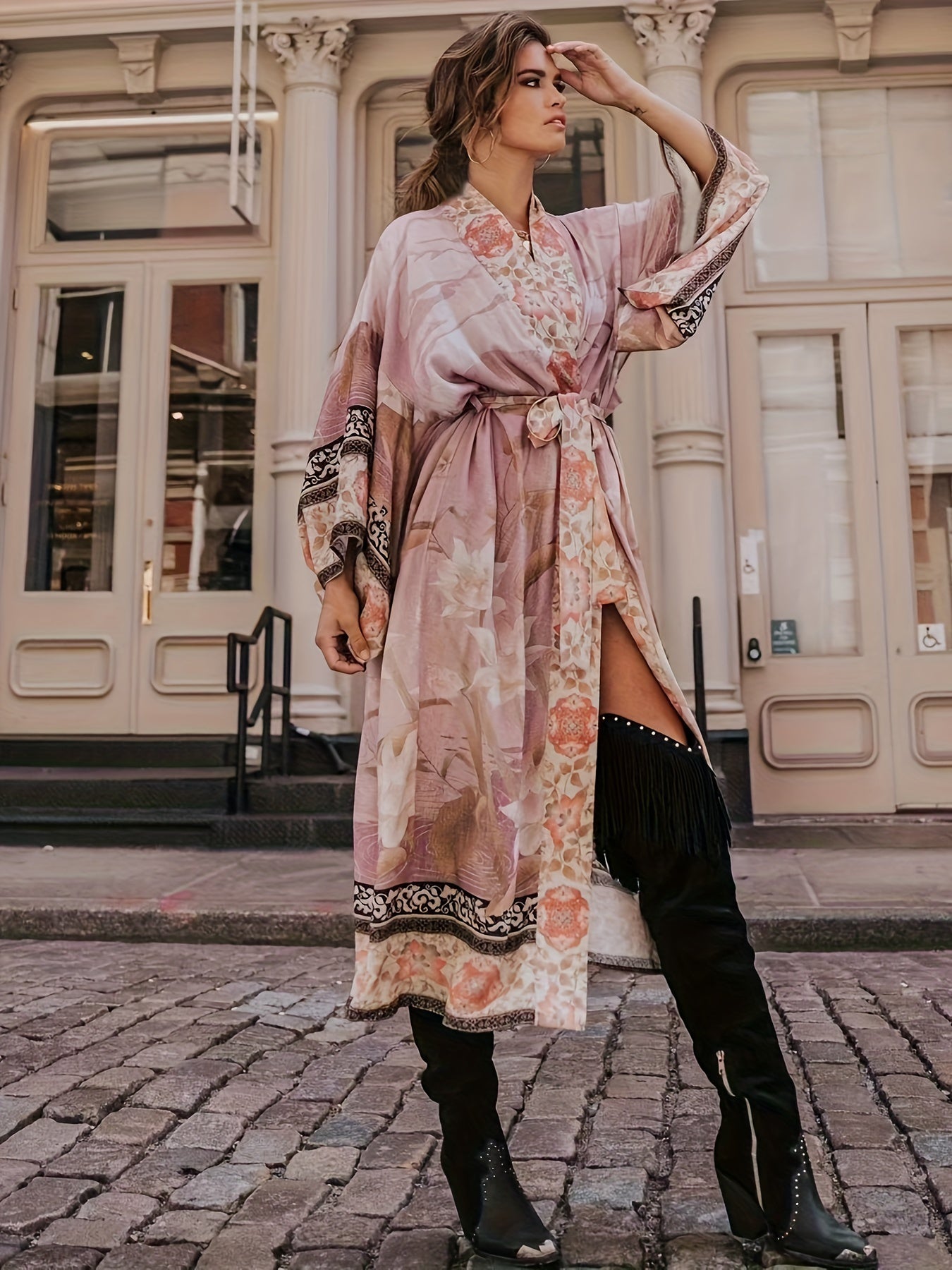 Elegant Floral Kimono - Aimee Collection