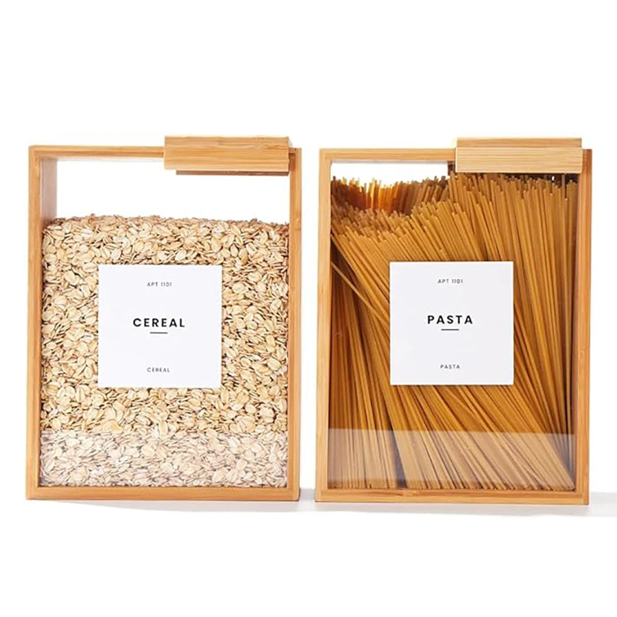 Bamboo Cereal Dispenser and Food Storage Container 2