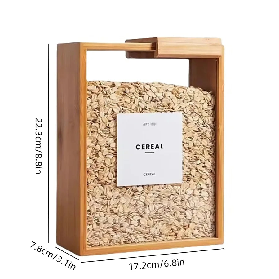 Bamboo Cereal Dispenser and Food Storage Container 3