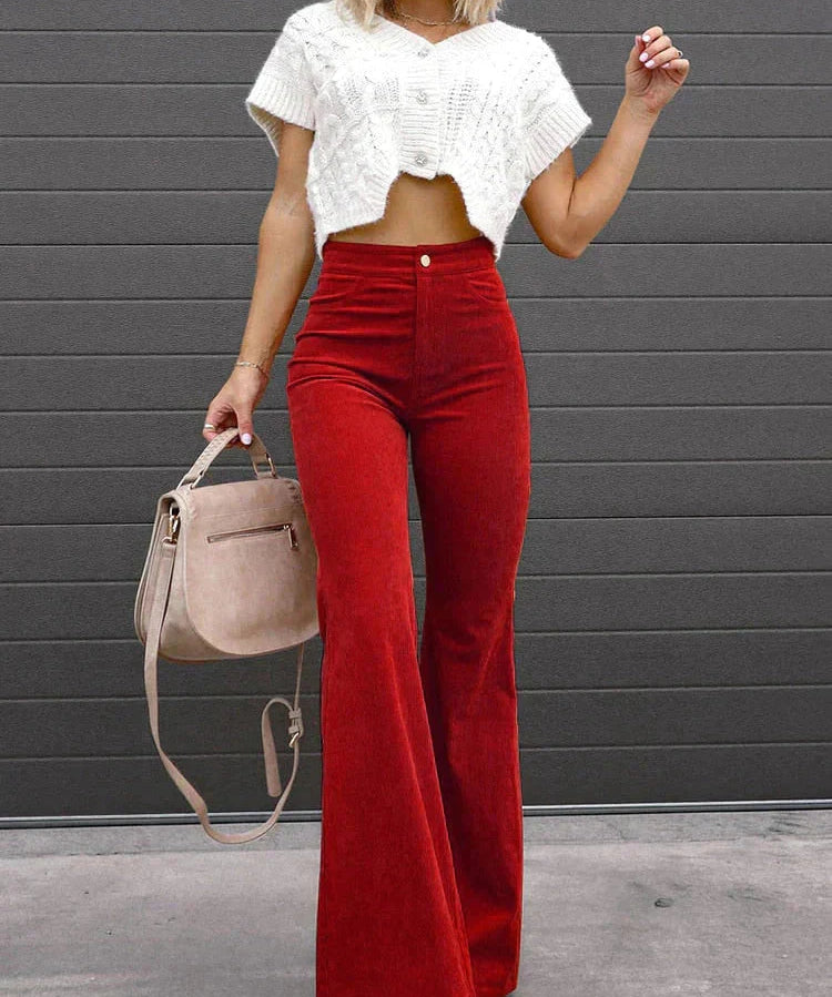 BRIANA | Trendy Flared Corduroy Pants