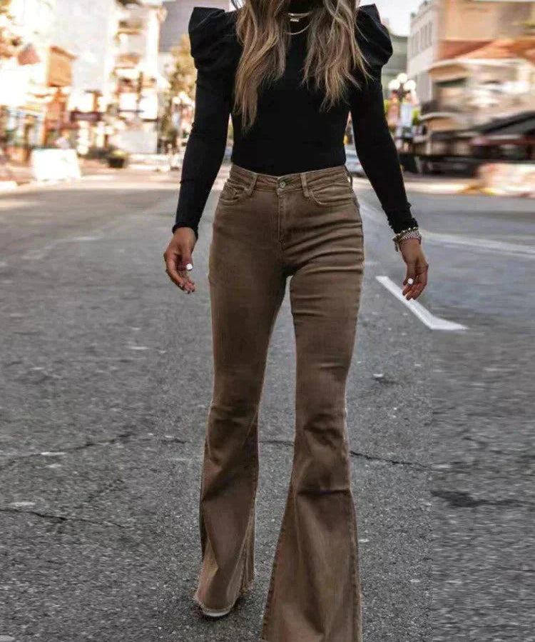 BRIANA | Trendy Flared Corduroy Pants