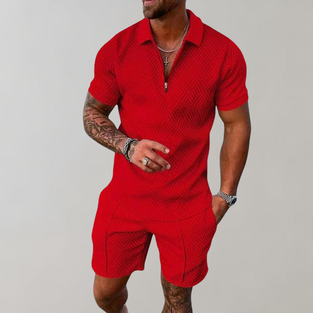Peter | Stylish Zip Polo & Shorts Set