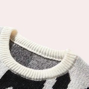 Men’s Knitted Sweater - Abstract Design - Crew Neck - Long Sleeve - Ribbed Cuffs-5