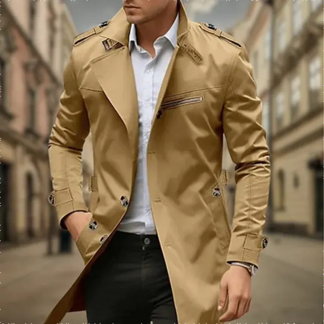 Cayseon | Men's two -row trench Water -repellent-2