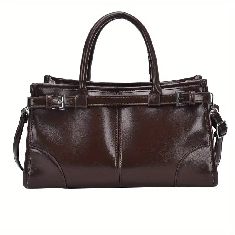 Clara | Large Retro Leather Shoulder Bag