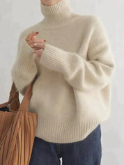 Kashmir sweater with turtleneck for stylish women-1