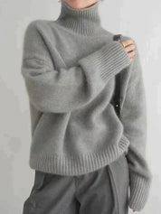 Kashmir sweater with turtleneck for stylish women-2