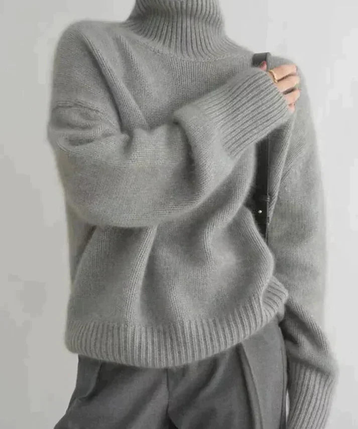 Kashmir sweater with turtleneck for stylish women-2
