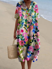 Dominica | Casual Floral V-Neck Dress