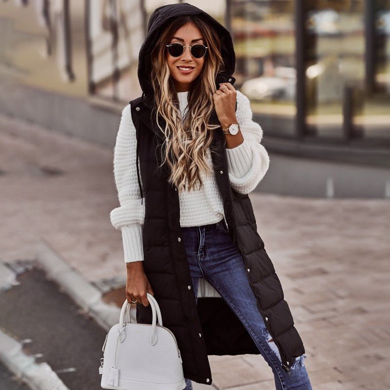 Juliette Bodywarmer | Stylish quilted knee-length vest for women