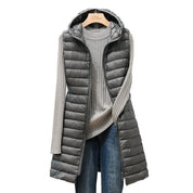 Beaumont Bodywarmer | Chic long gilet with hood for women