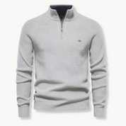 Men’s Sweater – Cotton Blend – Classic Fit – Half-Zip Collar – Ribbed Trim-4