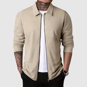 Men’s Zip-Up Sweater – Waffle Knit – Fitted Design – Long Sleeve Casual Wear-5