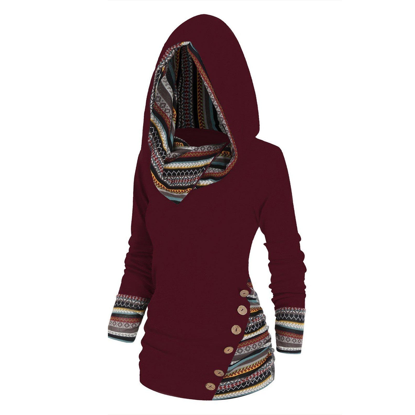Relaxed hoodie with a tribal pattern-5