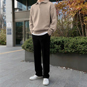 Men’s Polo Sweater – Wool – Relaxed Fit – Buttoned Collar – Ribbed Hem and Cuffs-6