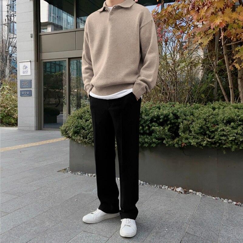 Men’s Polo Sweater – Wool – Relaxed Fit – Buttoned Collar – Ribbed Hem and Cuffs-6