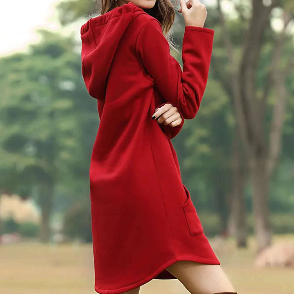 AMI | Long Warm Hoodie Dress