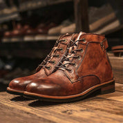 Men's Leather Lace-Up Ankle Boots-2
