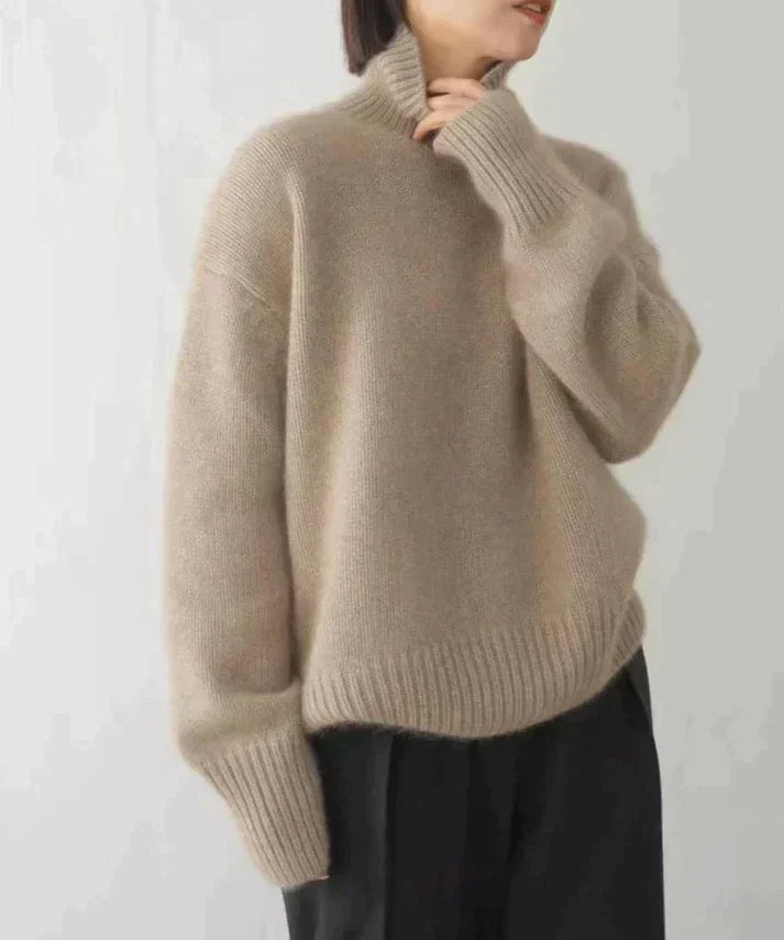 Kashmir sweater with turtleneck for stylish women-3