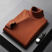 Men’s Turtleneck Sweater - Knitted - Slim Fit - Long Sleeve Warm Pullover-2