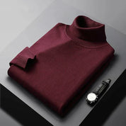 Men’s Turtleneck Sweater - Knitted - Slim Fit - Long Sleeve Warm Pullover-1
