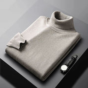 Men’s Turtleneck Sweater - Knitted - Slim Fit - Long Sleeve Warm Pullover-5