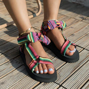 DELIA | Leopard Print Flat Summer Sandals