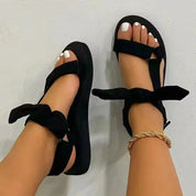 DELIA | Leopard Print Flat Summer Sandals