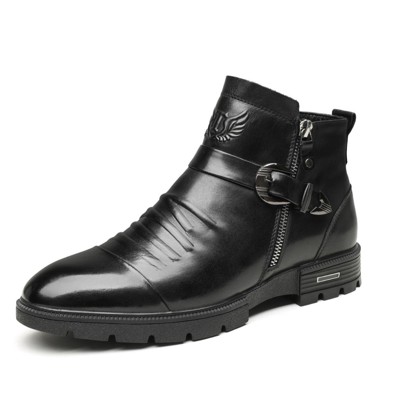 Men's slip-on leather mid-rise boots-3