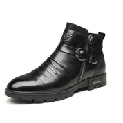 Men's slip-on leather mid-rise boots-3