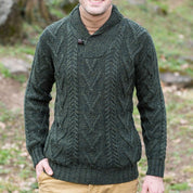 Men’s Pullover Sweater – Wool Blend – Relaxed Fit – Cable Knit – Shawl Collar-5