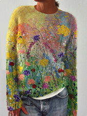 Sweater for women with 3D flower pressure, ideal for women-3