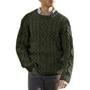 Men’s Sweater – Chunky Cable Knit – Oversized Fit – Round Neck Long Sleeve Pullover-2