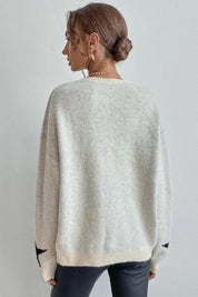 Long -sleeved women's sweater with star print for cool days-6