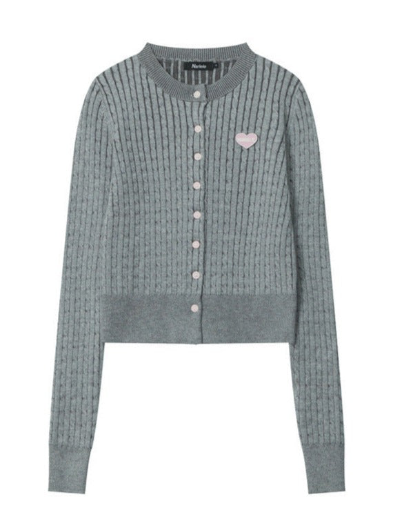 Knitted cardigan with long sleeves and embroidered top-4