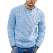 Men’s Pullover Sweater – Slim Fit – Cable Knit Wool Blend – Ribbed Trim Casual Wear-2