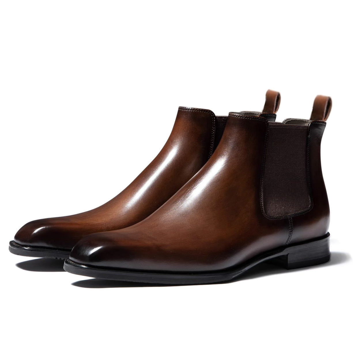 Men’s Chelsea Boots – Leather – Slim Fit – Ankle Height – Slip-On Elastic Panel-4