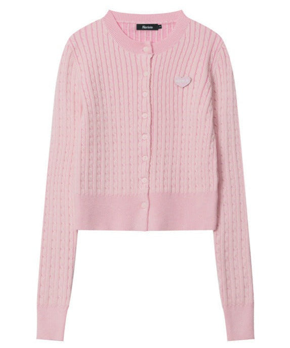 Knitted cardigan with long sleeves and embroidered top-2
