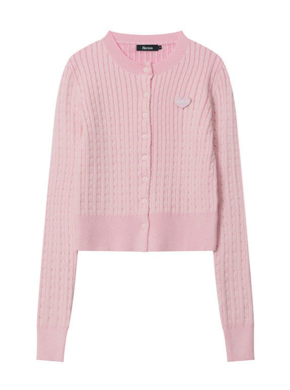 Knitted cardigan with long sleeves and embroidered top-2