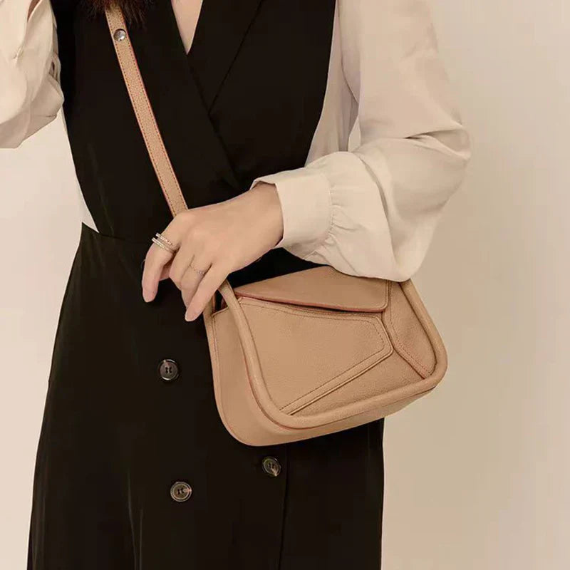 Amara | Geometric PU Leather Crossbody Sling Handbag